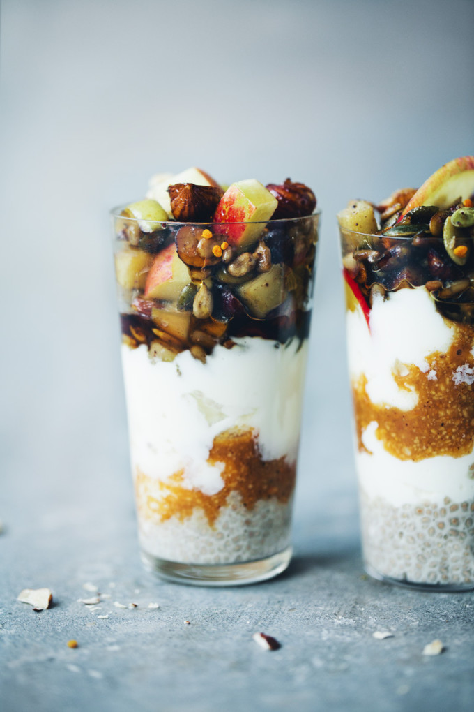 Chia Parfait And Autumn Apple Parfait
