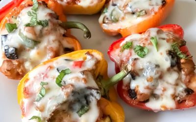 Rainbow Veggie Stuffed Peppers